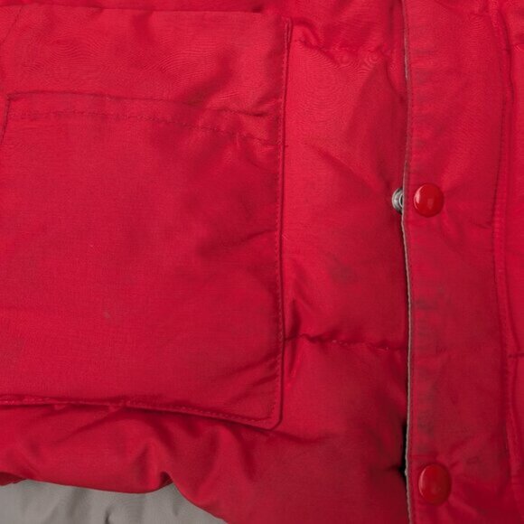 Vintage Snow Goose Puffer Vest Red Beige Made in Canada L/G - Picture 3 of 7